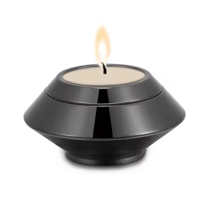 black candle urn closed