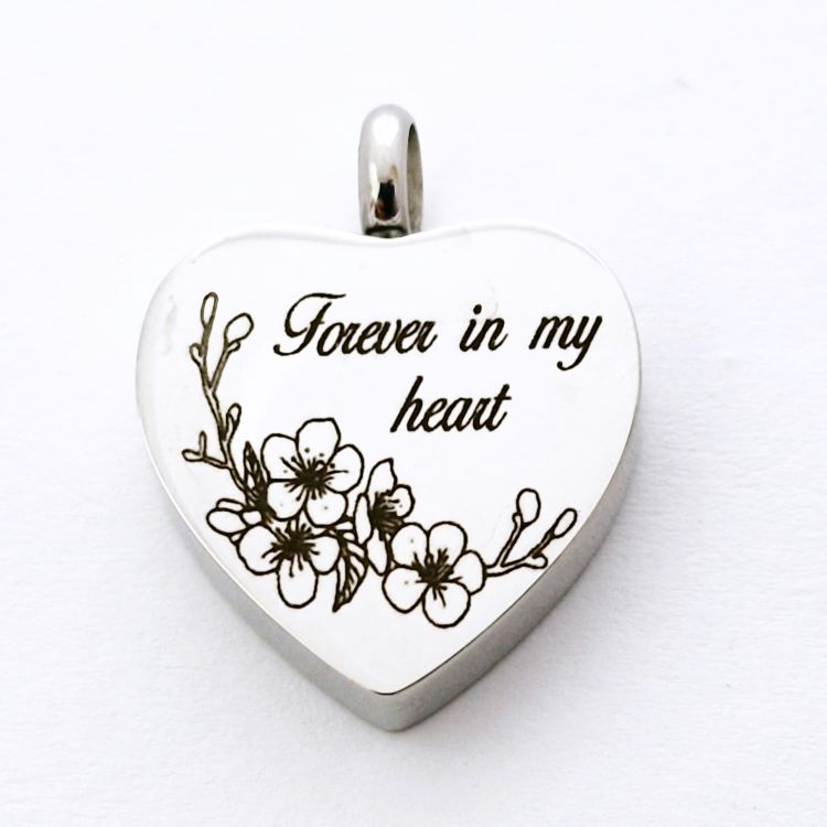 Heart Engraved - forever in my heart with blossoms