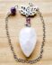 Clear Quartz faceted pendulum with Lotus charm