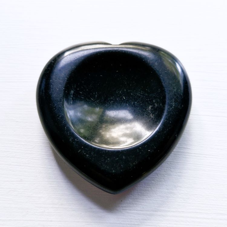 Obsidian Heart Worry Stone