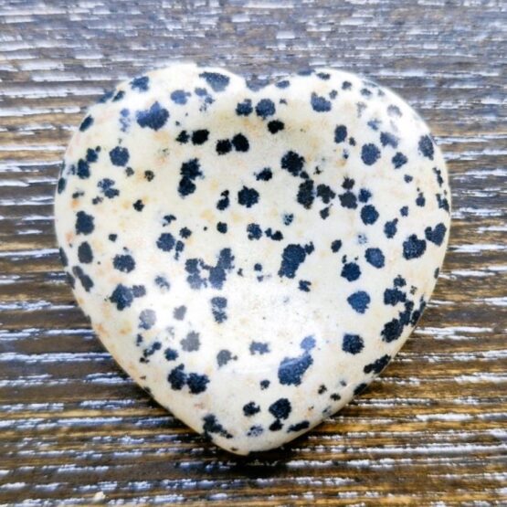 Dalmatian jasper heart worry stone