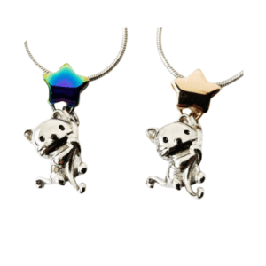 cat on star memorial pendants
