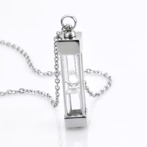 Glass Hourglass Memorial Pendant