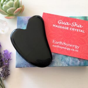 Obsidian gua sha heart packaging square