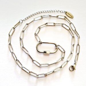 Paperclip charm necklace