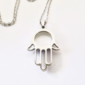Glass Floating Memory Locket - Hand symbol