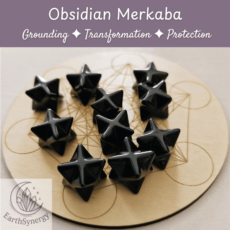 Obsidian Merkaba Crystal Carving